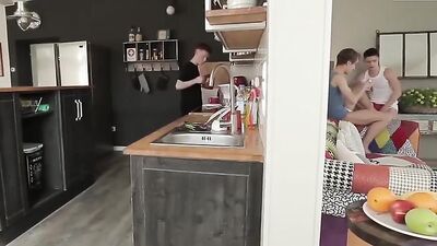 He gets horny in the kitchen