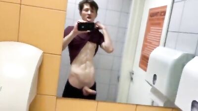 In Gym Toilet twink - Web-Cam Cock Selfie Exposure