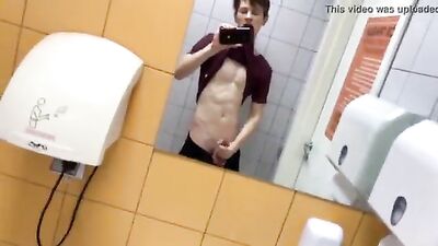 In Gym Toilet twink - Web-Cam Cock Selfie Exposure