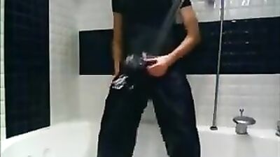 Hot Boy Pissing and Jerking in Shower: Gay Bathhouse Exclusive