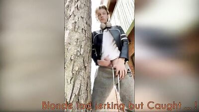 Blonde Lad Jerking Caught: No Cumshot Surprise!