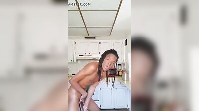 Black Boy in the Kitchen: Amateur Cum Shots and Handjob Movies