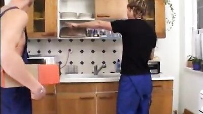 Gay Porn Stud Fucks in the Kitchen: Hot Cock Boys Action!