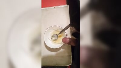 Pissing in Empty Cereal Bowls - Desperate No Toilet Fetish