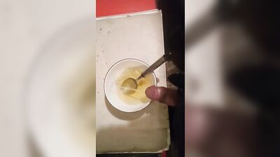 Pissing in Empty Cereal Bowls - Desperate No Toilet Fetish