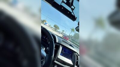 Twink jacking off while driving