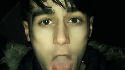 Swallowing your cum and licking condom you fucked me with POV