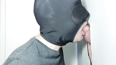 Straight twink in an Atletico Madrid tracksuit comes to the gloryhole very nervous, eager to cum in