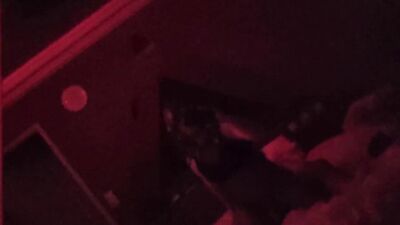 Sexy crossdresser gets double creampie on the red room