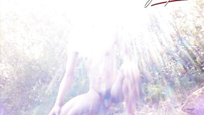 Jon Arteen as a nude twink showing his armpits, pubes, cock, hair, body, outdoors, under sunlight