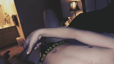 Joe stroking daddy's big cock