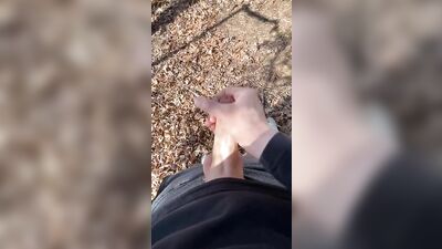 Jerking Off outside at the Lake