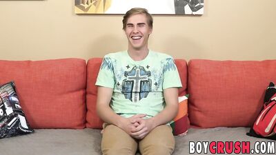 Gorgeous twink Trey Woods works on his ass and cock