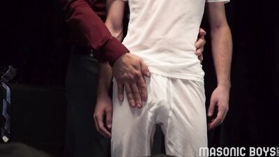 MasonicBoys - Virgin sub takes first cock from two handsome daddies