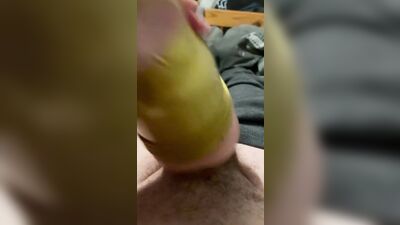 Twink teases then plays with fleshlight