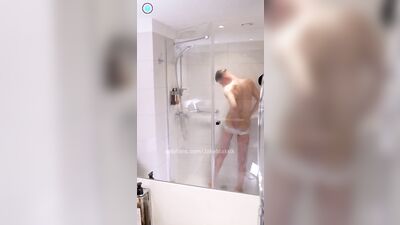 POV Twink is waiting for his daddy in the shower