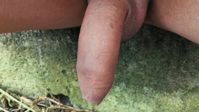 Twink balls outdoor in cold weather - close up balls and soft cock