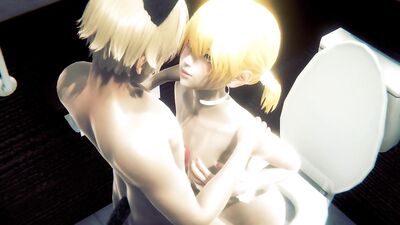Yaoi Femboy - Blonde Fembo having sex in a toilet