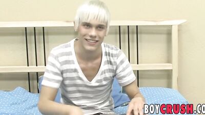 gay man playing with his dick during an interview