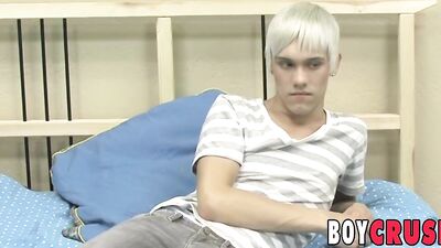 gay man playing with his dick during an interview