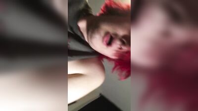 FTM TRANSGENDER RED HAIRED EMO SUCKING DICK AND RIDING COCK