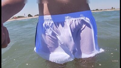 People on the beach freak out when I get wet in shorts