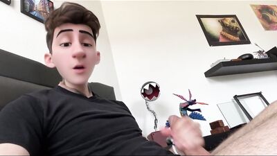 Cute Anime Cartoon Boy Jerks Off after Soccer Game!! Cums on his Face and Shows his Feet!