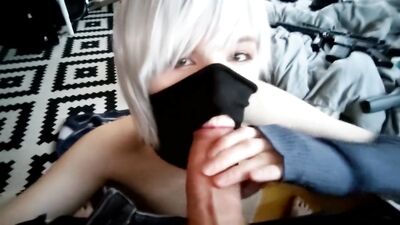 pretty little twink teases his bf's thick cock like a good boy