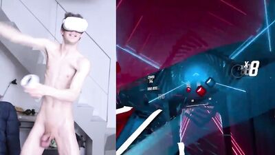 playing beat saber naked
