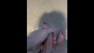Young gay masturbation at gym in shower feet