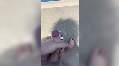 Young gay masturbation at gym in shower feet