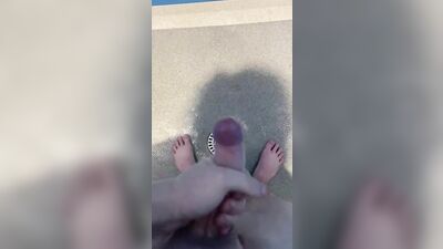 Young gay masturbation at gym in shower feet