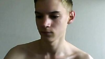 Hot Cute Blonde Wanks and Cums on His Belly (Re-release)