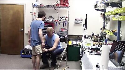 Older Stepdad Brushes Nude Teen Son OTK: Never Again Revisited!