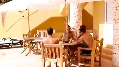 Out In Courtyard - Big Cocks And Group Sex!