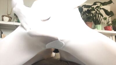 horny teen with a smooth ass jercking off hard veiny cock in pantyhouse