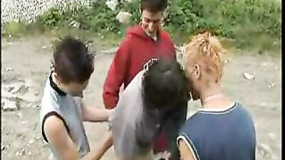 Outdoor Group Sex with Rough Teen Trade Boys