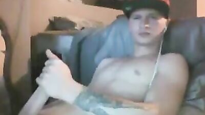 Sexy Caden Jerks His Rod on Gaydudecams.com - Raw and Real Web-Cam Bareback Action!