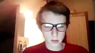 Gay Nerd Porn: Smooth Boy Jerks Off and Cums Hard!