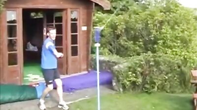 Strip Swingball : Gay Outdoor Group Sex