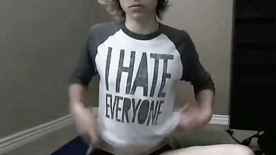 Young Blonde Cutie Gets Handjob and Blows on Cam