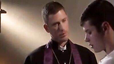 Performing his penance for the priest - Father and Step Son