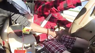 Handsome Hitchhikers Highway Handjob