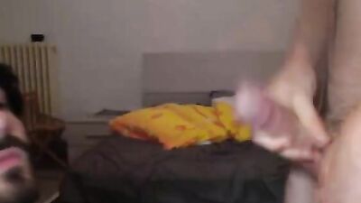 Cum on his lovers beard: Sweet Amateur Oral Delight!