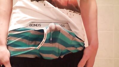 Jizzin Thru Undies: Amateur Cum Shots Solo!