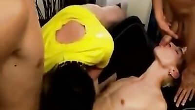 Gang Bang Twink Party: Action Bareback Group Sex!
