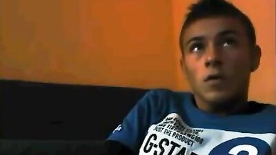 Sexy Cutie Teen Boy Loves His G-Star Shirt: Bareback Handjob and Cumshot!