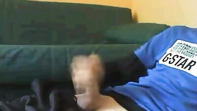 Sexy Cutie Teen Boy Loves His G-Star Shirt: Bareback Handjob and Cumshot!