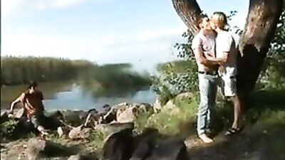 Three Boys by the Pond - Hardcore Action Bareback Group Sex!