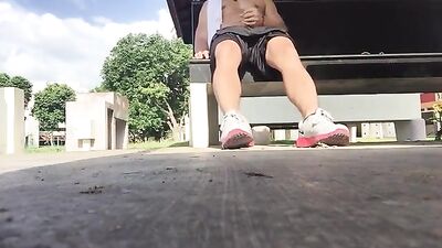 College Stud Dare: Public Handjob Outside Cumshots